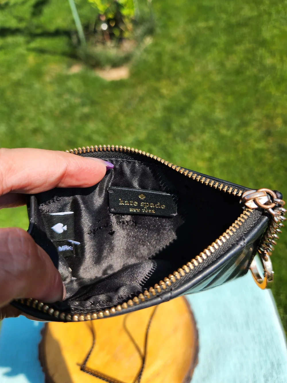 Kate Spade Quilted Black Leather Card Holder